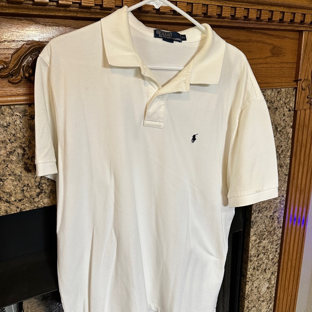 Polo by Ralph Lauren Men's White Polo Shirt. XL